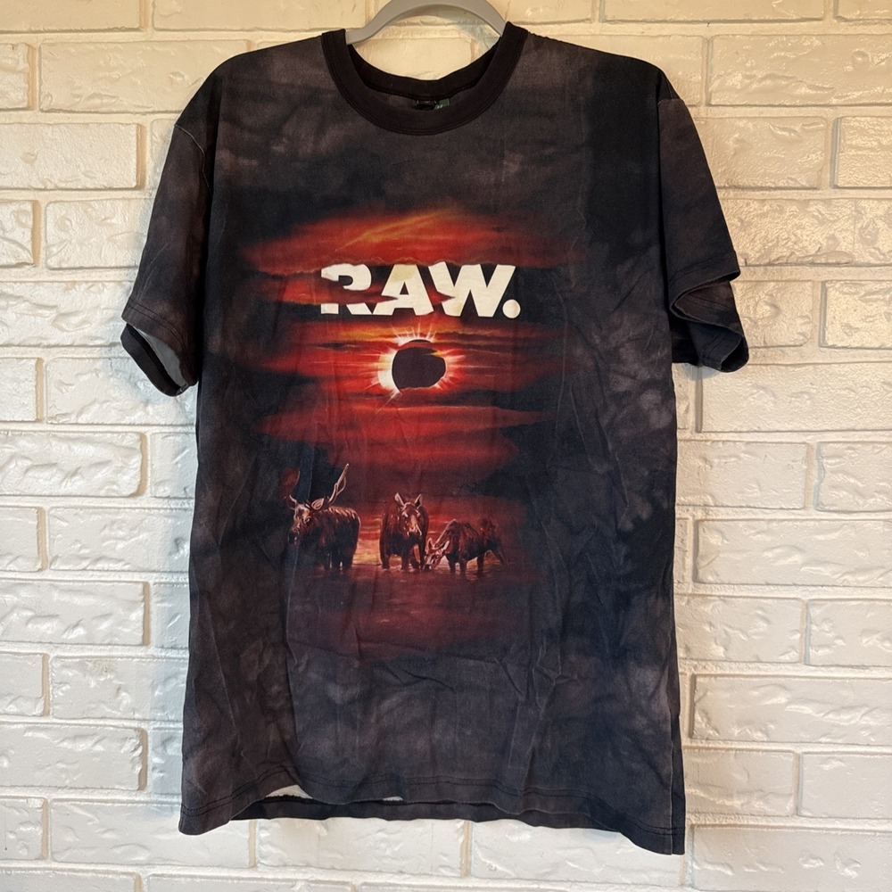G-Star RAW T-Shirt Size Medium Black Gray Jaden Smith Eclipse Graphic